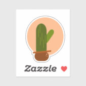 Moderne Cactus in Pot Boheemse Design Sticker (Vel)