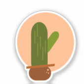 Moderne Cactus in Pot Boheemse Design Sticker (Voorkant)