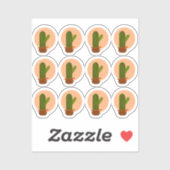 Moderne Cactus in Pot Boheemse Ontwerp Set Sticker (Vel)