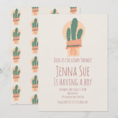 Moderne Cactus in Pot Plant Regenboog Baby Shower (Voorkant / Achterkant)