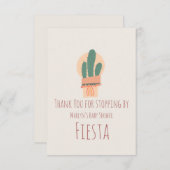 Moderne Cactus in Pot Plant Regenboog Feest Bedankkaart (Voorkant / Achterkant)