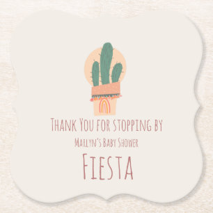 Moderne Cactus in Pot Plant Regenboog Feest Kartonnen Onderzetters