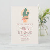 Moderne Cactus in Pot Plant Regenboog Verjaardagsf (Staand voorkant)
