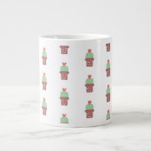 Moderne Cactus in Pot Simpel Grote Koffiekop (Voorkant)
