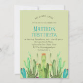 Moderne Cactus Jongen Eerste Fiesta Verjaardag Kaart (Voorkant)