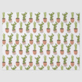 Moderne Cactus Kamerplanten Handgetekend Ontwerp Tissuepapier (Voorkant)