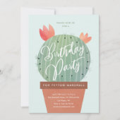 Moderne Cactus Kinderen van Birthday Kaart (Voorkant)