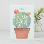 Moderne Cactus Kinderen van Birthday Kaart (Staand voorkant)