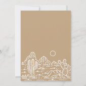 Moderne Cactus Line Art Desert Huwelijksuitnodigin Kaart (Achterkant)