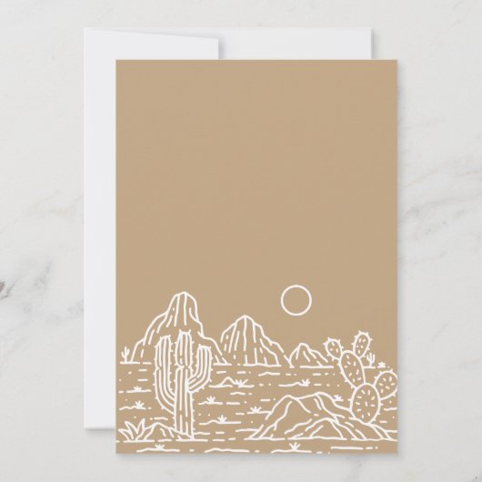 Moderne Cactus Line Art Desert Huwelijksuitnodigin Kaart (Achterkant)