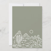Moderne Cactus Line Art Desert Huwelijksuitnodigin Kaart (Achterkant)