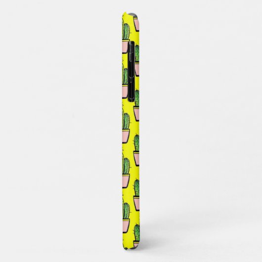 Moderne Cactus Pink Pot Pattern on Yellow Case-Mate iPhone Case (Achterkant/links)