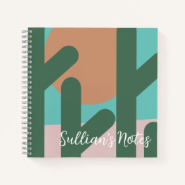 Moderne Cactus Plant Herinneringsnotities Notitieboek