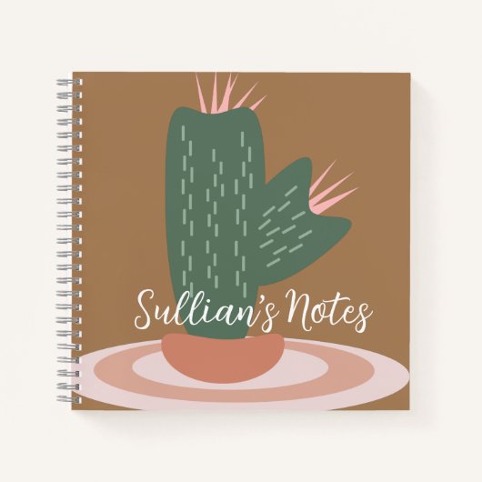 Moderne Cactus Plant Puntige Herinnering Notitieboek (Voorkant)