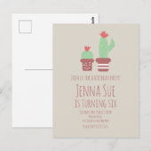 Moderne Cactus Potplanten Verjaardagsfeestje Briefkaart (Voorkant / Achterkant)