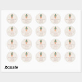 Moderne Cactus Potted Plant Rainbow Bridal Baby Ronde Sticker (Vel)