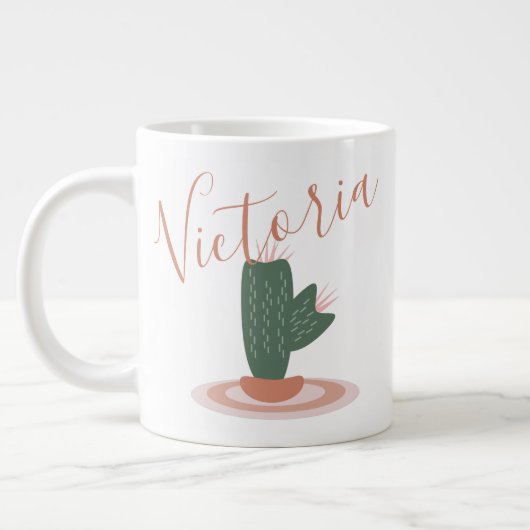 Moderne Cactus Stekelige Naam Grote Koffiekop (Links)
