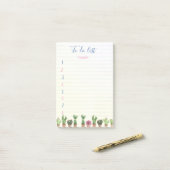Moderne Cactus Streepjes To Do Lijst Post-it® Notes (Op bureau)
