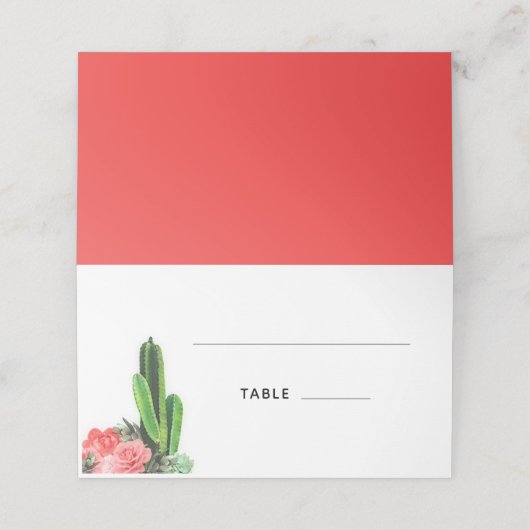 Moderne Cactus, Succulent en Floral Plaatskaartje (Buitenkant ongevouwen)