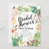 Moderne Cactus Succulent Floral Vrijgezellenfeest Kaart (Voorkant)