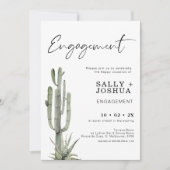 Moderne cactus Succulent Verloving Invitation Kaart (Voorkant)