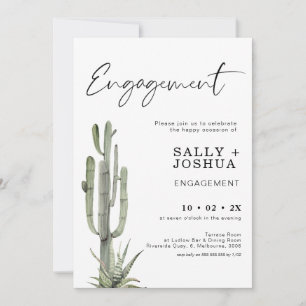 Moderne cactus Succulent Verloving Invitation Kaart