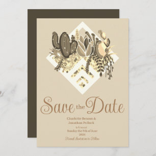 Moderne Cactus & Succulenten Bruiloft Save The Date