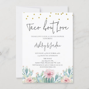 Moderne Cactus Taco 'bout Love Couples Shower Kaart