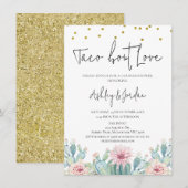 Moderne Cactus Taco 'bout Love Koppels feest Kaart (Voorkant / Achterkant)