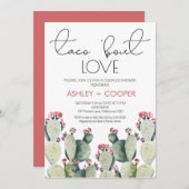 Moderne Cactus Taco's over Love Couples Shower Kaart (Voorkant / Achterkant)