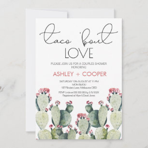 Moderne Cactus Taco's over Love Couples Shower Kaart