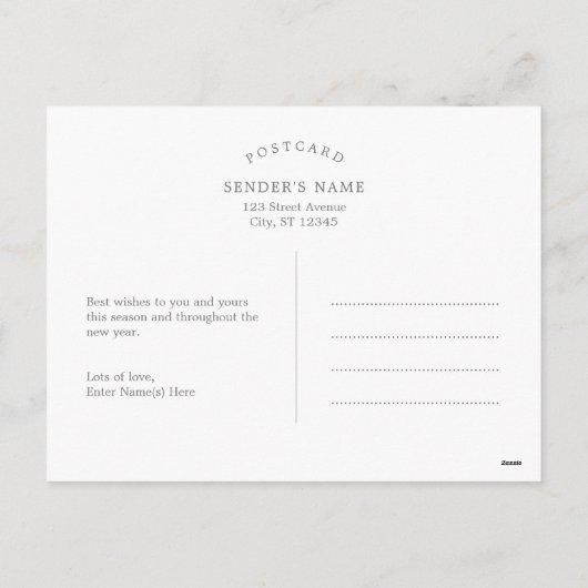 Moderne cadeau voor feestdag Briefkaart kerstkaart (Achterkant)