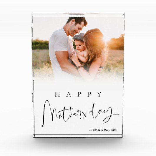 Moderne Cadeau voor Happy Mothers Day voor mama Fotoblokken (Voorkant)