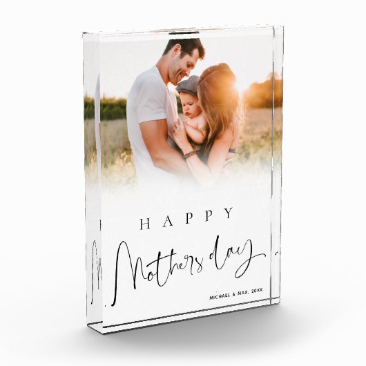 Moderne Cadeau voor Happy Mothers Day voor mama Fotoblokken (Links)