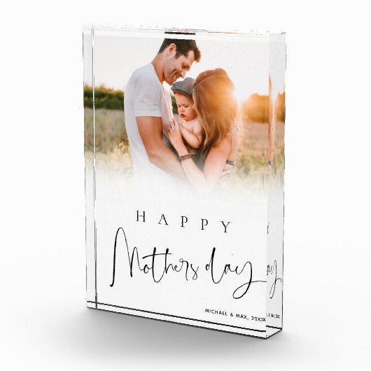 Moderne Cadeau voor Happy Mothers Day voor mama Fotoblokken (Rechts)