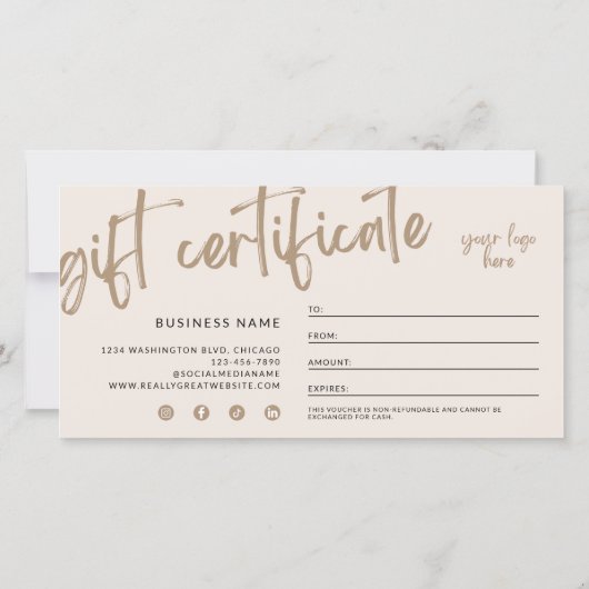 Moderne cadeaubon (Achterkant)