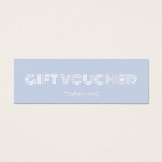 Moderne cadeaubon mini visitekaartjes (Voorkant)