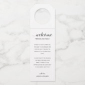 Moderne cadeaubon Welkom bij huwelijk Flessenhanger (Voorkant)