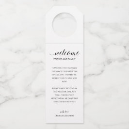 Moderne cadeaubon Welkom bij huwelijk Flessenhanger