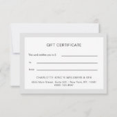 Moderne Cadeaubonnen — Platte Kaart (Achterkant)