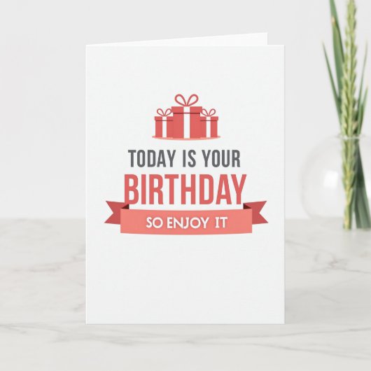 Moderne cadeaudoos verjaardagskaart kaart (Voorkant)