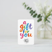 Moderne cadeaukaart korting Met kleurrijk schrift (Staand voorkant)