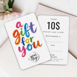 Moderne cadeaukaart korting Met kleurrijk schrift