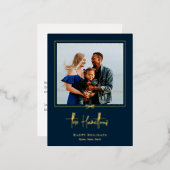 Moderne cadeaukaart voor feestdagen met Folie Brie (Voorkant / Achterkant)