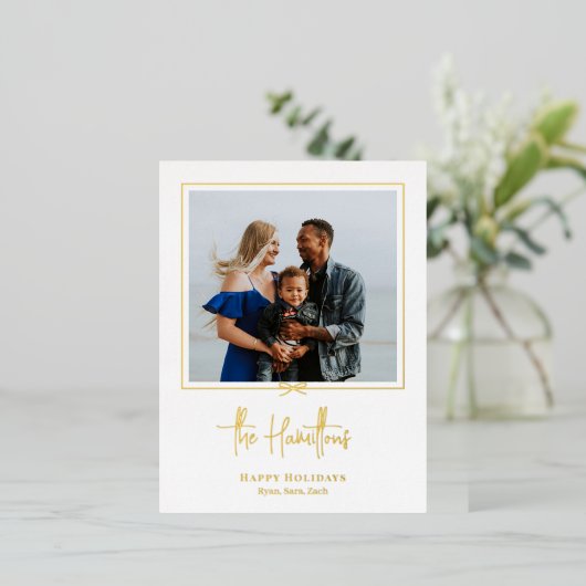 Moderne cadeaukaart voor feestdagen met Folie Brie (Staand Voorkant)