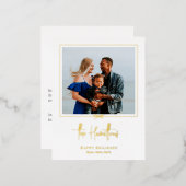 Moderne cadeaukaart voor feestdagen met Folie Brie (Voorkant / Achterkant)