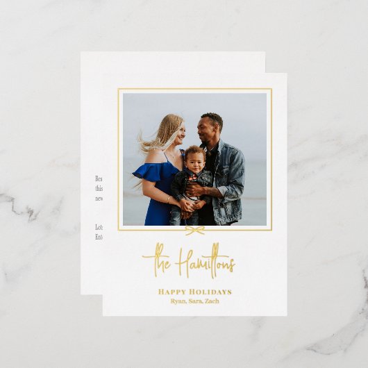 Moderne cadeaukaart voor feestdagen met Folie Brie (Voorkant / Achterkant)