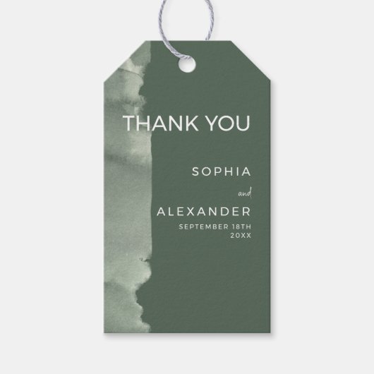 Moderne cadeaukaartjes waterverf bruiloft. cadeaulabel (Voorkant)
