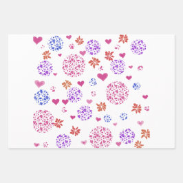 Moderne cadeaupapier platte vel set van 3