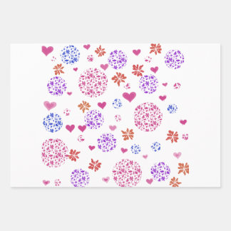 Moderne cadeaupapier platte vel set van 3